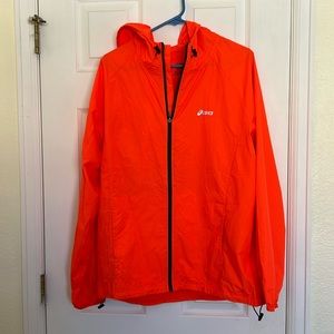 GOING TO GOODWILL APRIL 30– 
NWOT ASICS bright orange running jacket with hood